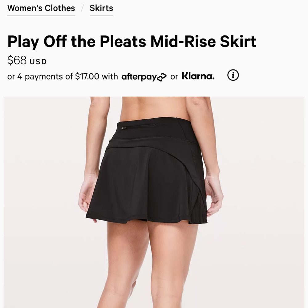 Lululemon tennis skirt